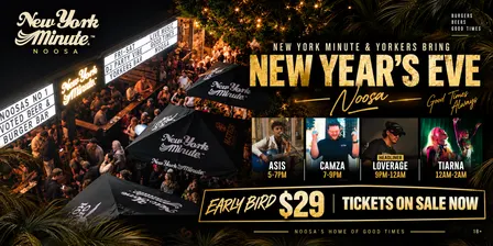 🎆 NYE AT NEW YORK MINUTE NOOSA + YORKERS BAR