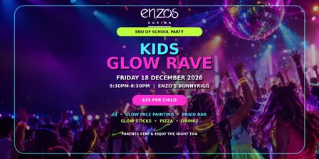 Kids Glow Rave Party at Enzo’s Cucina Bonnyrigg