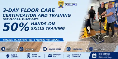 3 Day Floor Care Workshop* Carpet * LV * VCT * Tile * Stone - Orlando * 1/12 - 14/27