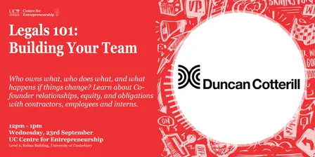 Legals 101: Building Your Team with Duncan Cotterill