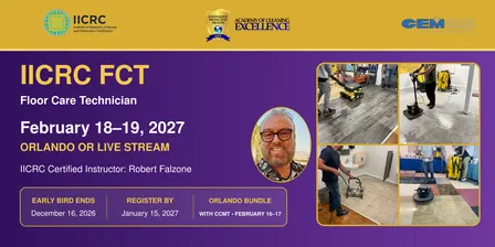 IICRC * Floor Care Technician (FCT) - Orlando * 2/18-19/2027