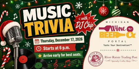 Music Trivia - Thursday, December 17, 2026 from 6-8 p.m.