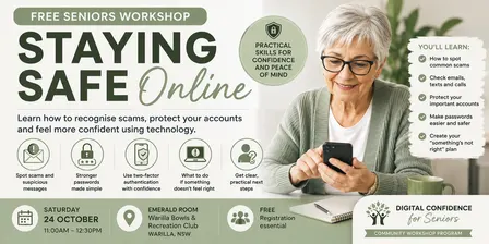 Staying Safe Online | Warilla | Free Seniors Workshop