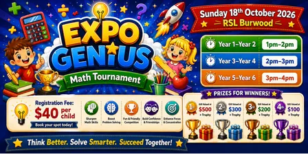 Expo Genius Math Tournament at Kids Enrichment Expo Oct 2026