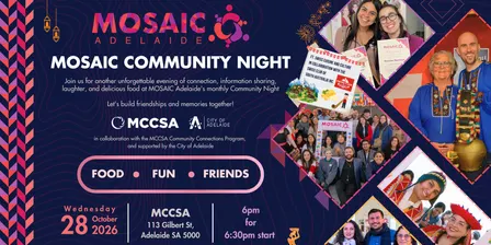MOSAIC Community Night | Swiss Club of SA Inc.