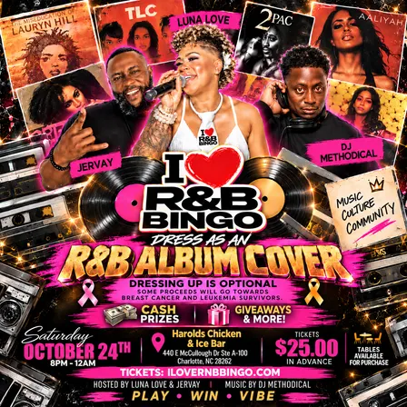 I Love R&B Bingo - October Breast Cancer Awareness