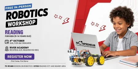 In-person Free Robotics Workshop For Kids at Reading (7-14yrs)