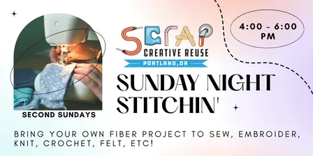 Nov 8 | SCRAP Sunday Night Stitchin' 🪡 | Second Sundays