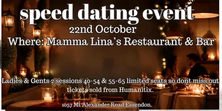 Speed dating at Mamma Lina's, restaurant & bar.