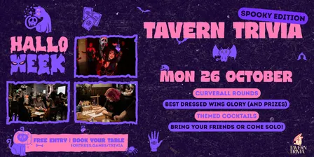 Halloween Tavern Trivia - FREE @FortressMelb