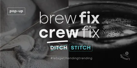 brew fix, crew fix ☕️🪡 | clothing repair pop-up