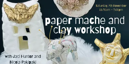 Christmas decorations in paper mache and air-dry clay