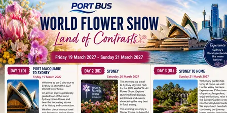 Gardens, Glamour & Harbour Lights – Sydney Escape 🌸🚌✨