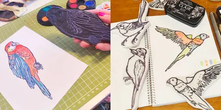Illustration with Stamps and Watercolours with Emilie