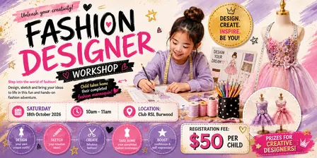 Fashion Designer Workshop at Kids Enrichment Expo Oct 2026