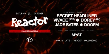 REACTOR 037 HALLOWEEN SPECIAL feat. Vivace (SCT), Dorey (UK), Secret Headliner + more
