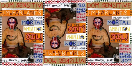 Dom Sensitive Pop Contest Adelaide Album Launch with J. McFarlane's Reality Guest, Mortal Ambition and OIL!