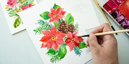 Holiday Bouquet in Watercolor Workshop