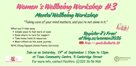 Free Workshop, Women's Wellbeing: Mental Wellbeing Workshop