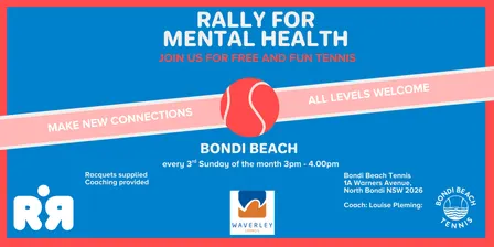 Monthly RALLY4EVER Community Tennis Program Bondi Beach Tennis