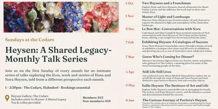 Sunday at The Cedars - Monthly Talks Series