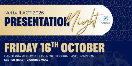 2026 Netball ACT Presentation Night