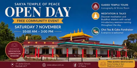 Open Day at the Sakya Temple of Peace - 7 November