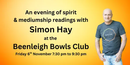 Aussie medium Simon Hay at the Beenleigh Bowls Club