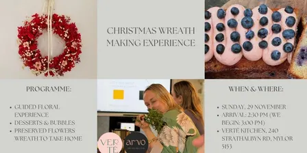 Christmas Wreath Making at Verté Kitchen
