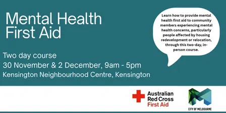 Mental Health First Aid training for people supporting the community