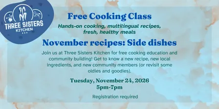 Free Community Cooking Class | November