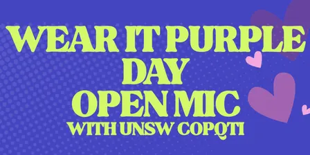 CoPQTI Wear It Purple Day Open Mic