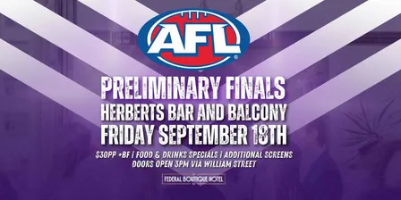 Preliminary Finals at Herbert Bar and Balcony 💜