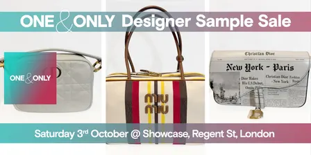 One and only Designer Sample sale 3rd October 2026 Menswear & Womanswear