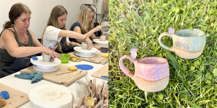 Hand-Built Pottery – Gold Coast | Cup with Embedded Crystal