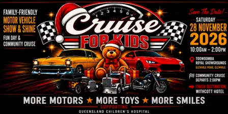 Cruise For Kids 2026 Family-Friendly Motor Vehicle Show & Shine/Fun Day