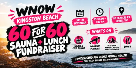 WNOW Hobart: Sauna + Lunch Fundraiser