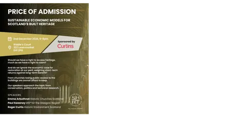 Price of Admission: Sustainable Economic Models for Scotland's Built Heritage, sponsored by Curtins