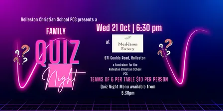 Rolleston Christian School PCG Family Quiz