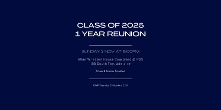 Pulteney Grammar Class of 2025 One Year Reunion