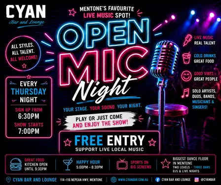 OPEN MIC NIGHT AT CYAN