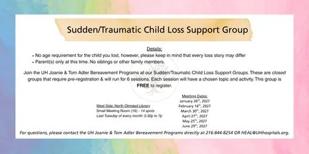 Sudden and Traumatic Child Loss Support Group - North Olmsted