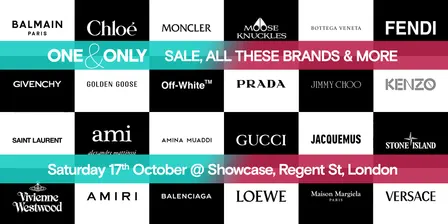 One and only Designer Sample sale 17th October 2026 Menswear & Womanswear