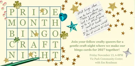 Pride Month Bingo Craft Night with Em Readman x VPCC - Events@VPCC