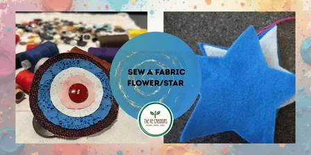 Sewing a fabric flower/ star, Kumeu Community Center,  Thursday 8 October, 10 am - 12pm