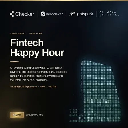 Fintech Happy Hour During UNGA week with Checker, Hello Clever, Lightspark and AMV
