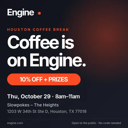 Coffee Is on Engine: 10% Off + Prizes at Slowpokes