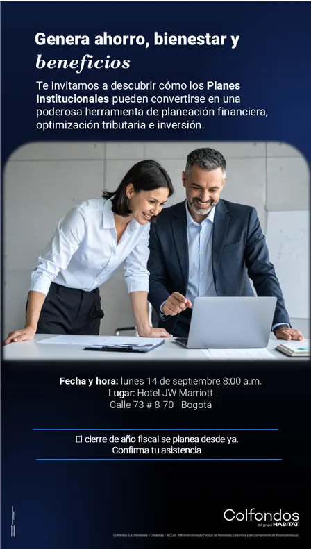 Invitación desayuno de Colfondos