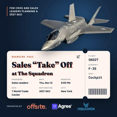 Sales “Take” Off: An Evening for Sales Leaders at The Squadron | New York, NY
