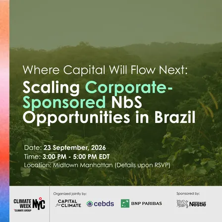 Where Capital Will Flow Next: Scaling Corporate-Sponsored Nature Opportunities in Brazil